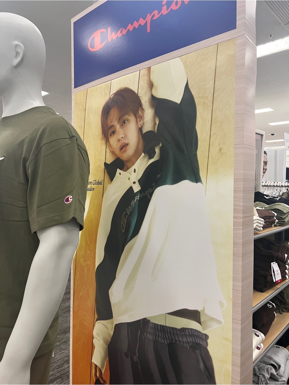 Champion Taehyung bts Green and White Rugby Polo Shirt